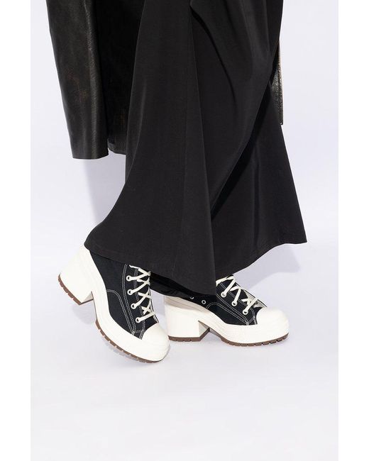 Converse Black Chunky Heel Lace-Up Shoes