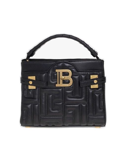 Balmain Black Leather B-buzz 22 Bag