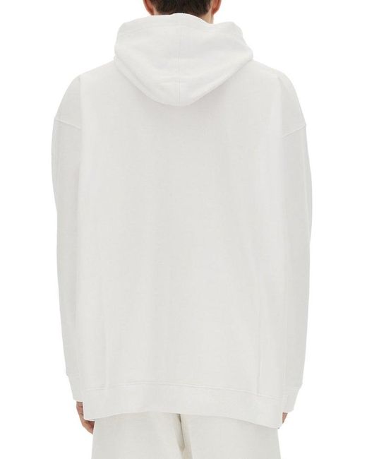 Moschino White Archive Message" Hoodie for men