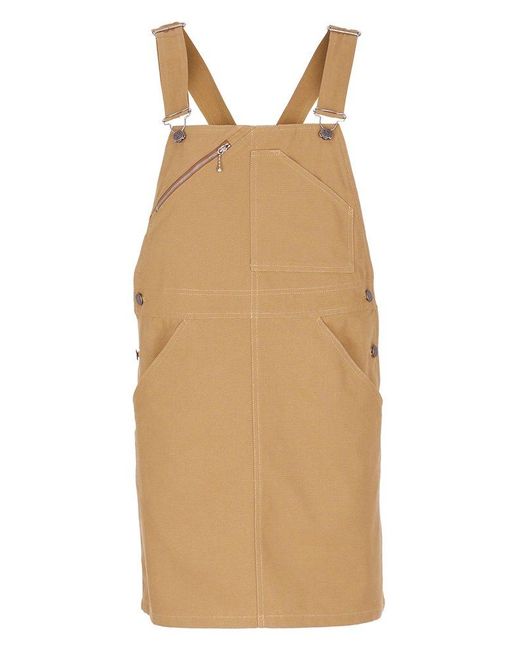A.P.C. Natural Zip Detailed Sleeveless Mini Dress