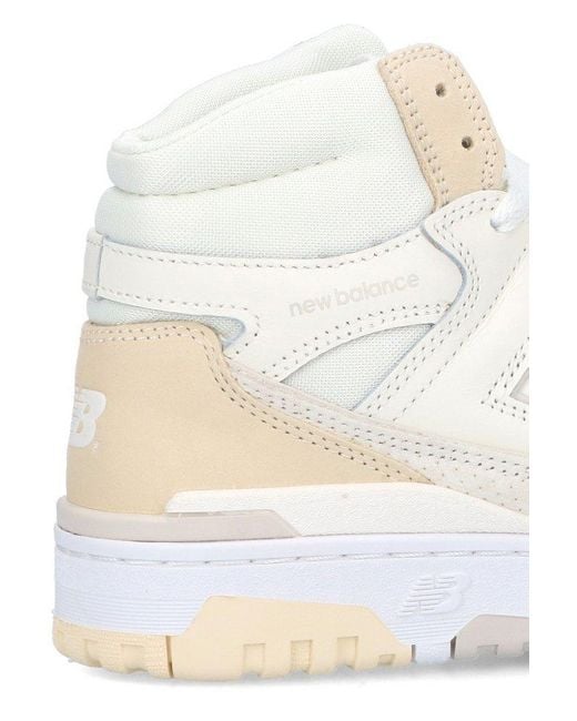New Balance White 650 High-Top Lace-Up Sneakers for men