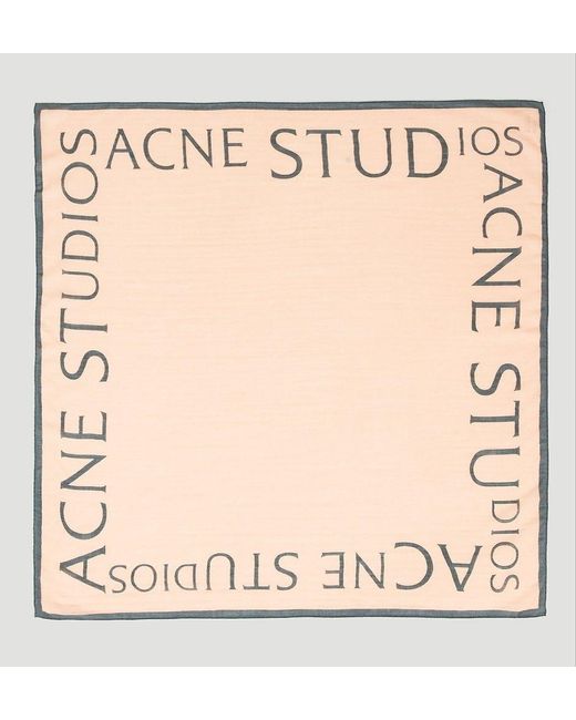 Acne Natural Logo Printed Square-shaped Scarf