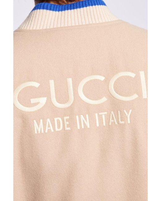 Gucci Natural Wool Bomber Jacket, for men