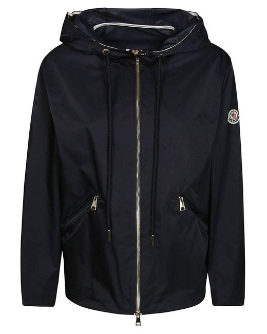 Moncler Blue Cassiope Logo Patch Zip-up Jacket