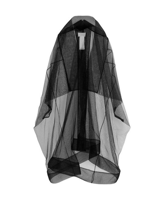 Maison Margiela Black Oversized Semi-sheer Tulle Coat