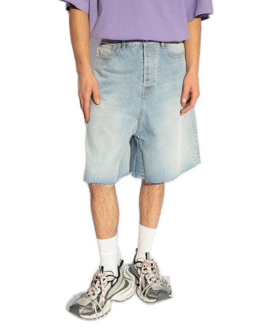Vetements Blue Denim Shorts, for men