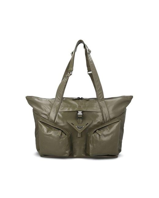 Prada Green Zip-up Travel Bag for men