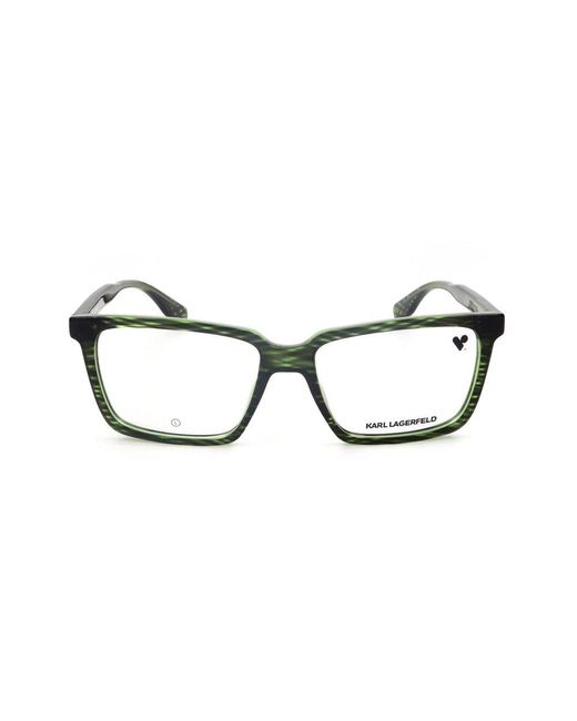 Karl Lagerfeld Black Rectangle Frame Glasses for men