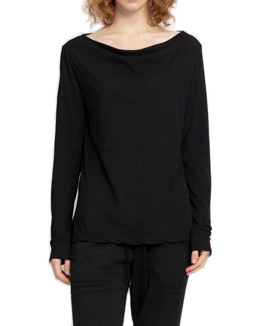 James Perse Black Cowl Neck Long Sleeved T-shirt
