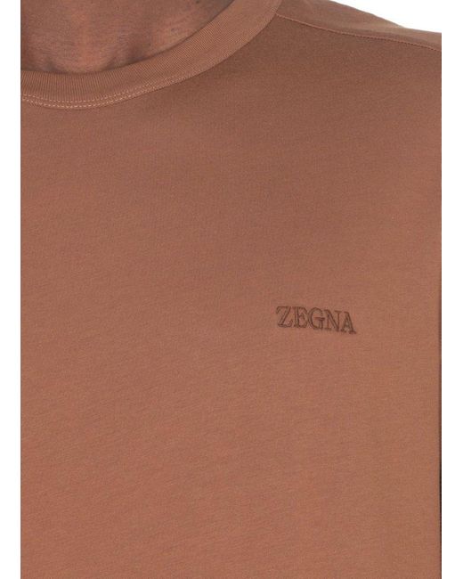 Zegna Brown T-Shirts And Polos for men