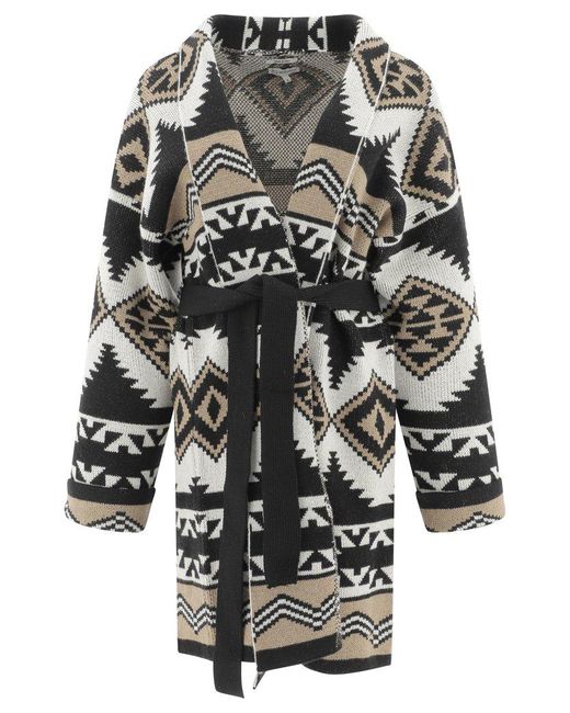 Woolrich Multicolor Jacquard Belted Cardigan