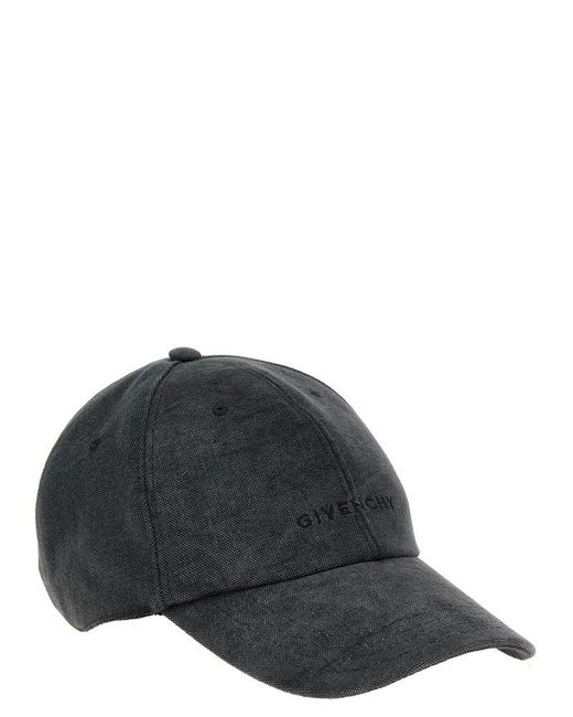 Givenchy Gray Logo Embroidery Baseball Cap Hats for men