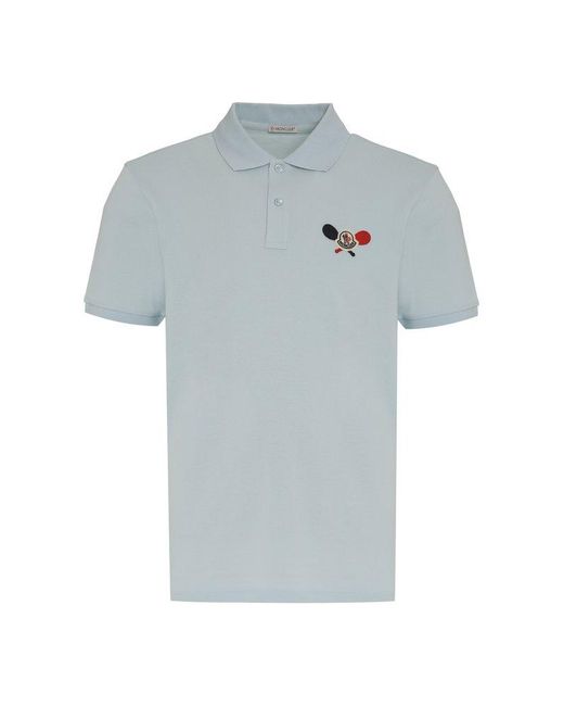 Moncler Gray Cotton-piqué Polo Shirt for men