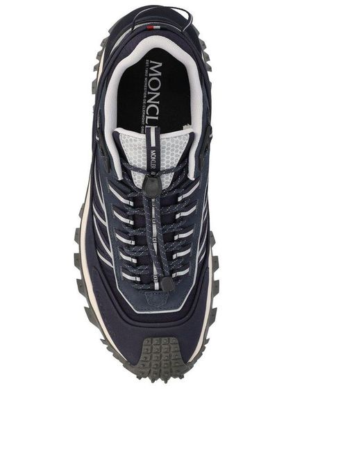 Moncler Blue Round Toe Lace-up Sneakers for men