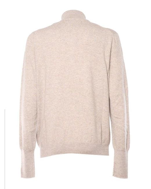 Ballantyne Pink Half-Zip Knitted Jumper for men