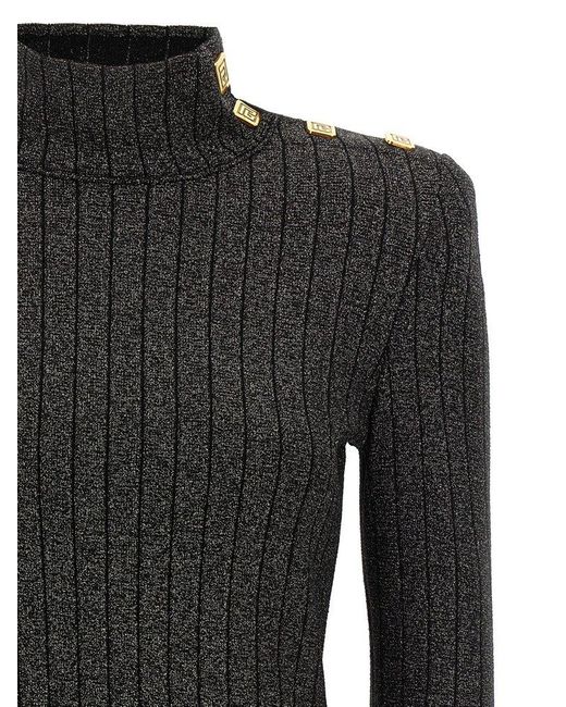 Balmain Black Lurex Sweater Sweater, Cardigans