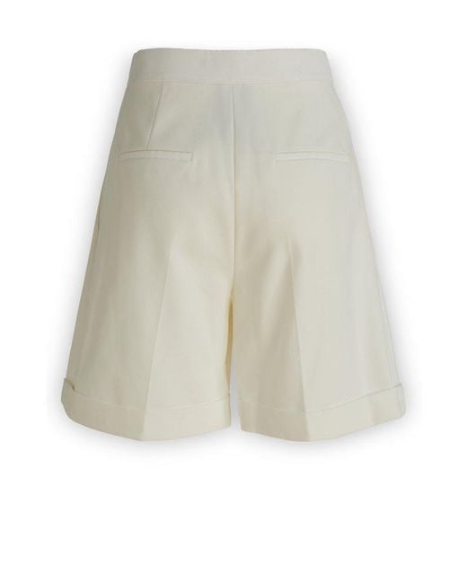 Max Mara Ghiotto Tailored Bermuda Shorts in White | Lyst