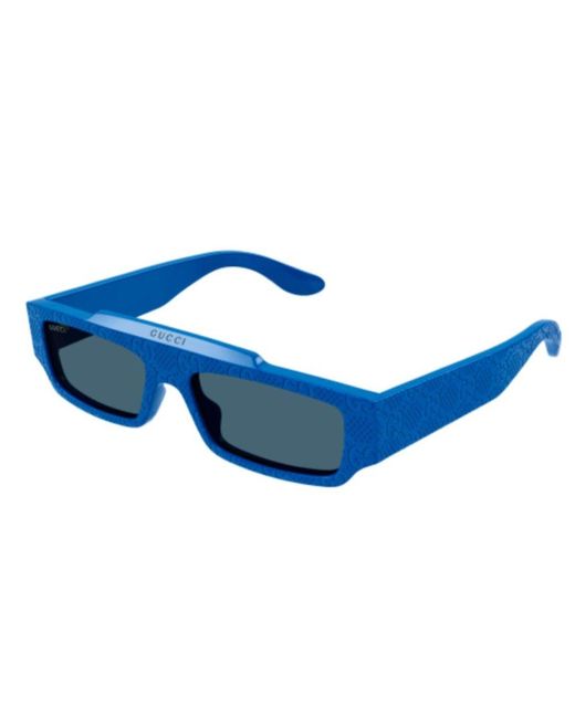 Gucci Blue Rectangle-frame Sunglasses for men