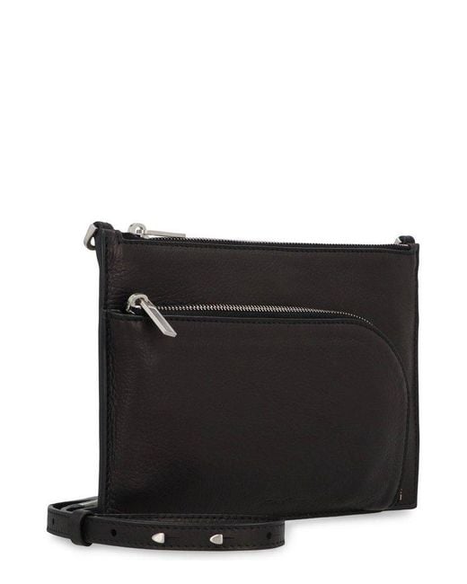 Rick Owens Black Logo Debossed Zipped Clutch Bag