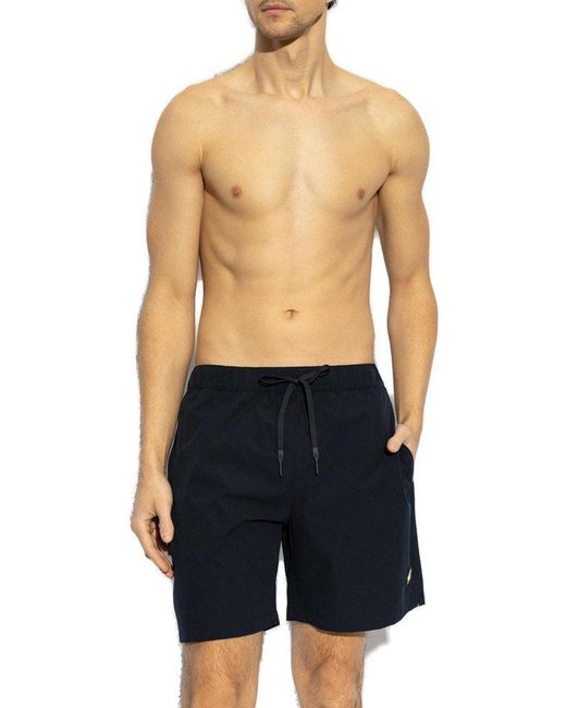 Moose Knuckles Blue Drawstring Swim Shorts for men