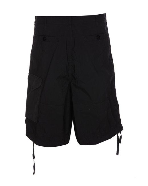 C P Company Black Drawstring Cuff Cargo Shorts for men