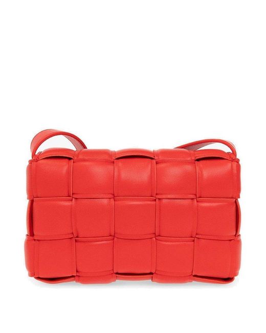 Bottega Veneta Red ‘Padded Cassette Small’ Shoulder Bag