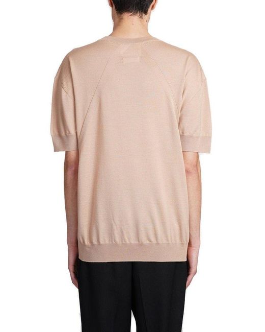 Jil Sander Brown Short-sleeved Knitted T-shirt for men