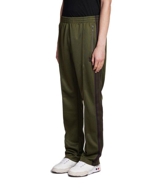 Needles Green Logo Embroidered Side Band Joggers for men