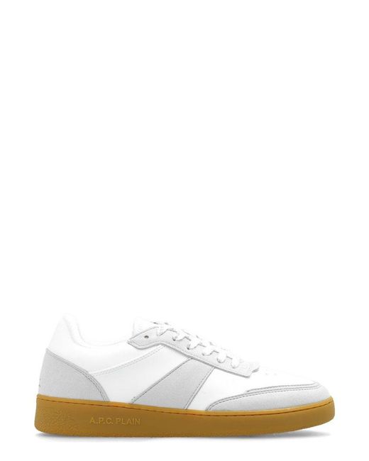 A.P.C. White Plain Low-top Sneakers