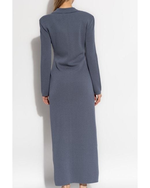 By Malene Birger Blue Floral Button Maxi Dress