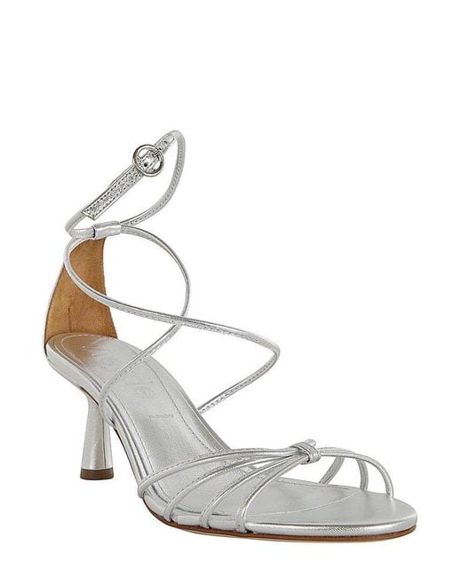 Aeyde White Strappy Heel Sandals