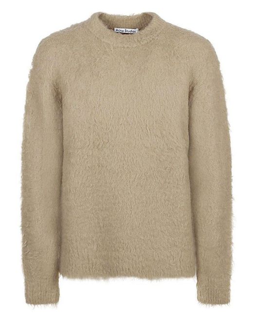 Acne Natural Faux Fur Wool Blend Sweater for men