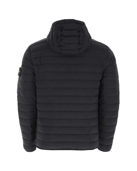 Stone Island Synthetic Zipped Padded Puffer Jacket In Navy Blue For Men Lyst