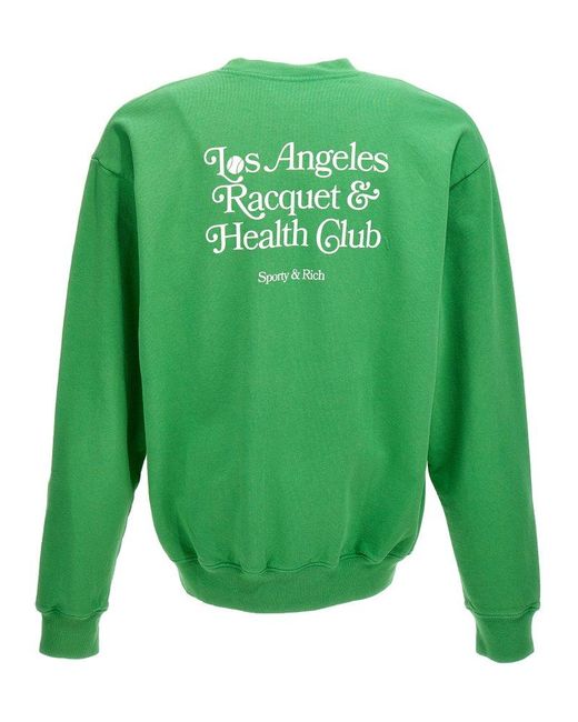 Sporty & Rich Green Raquet And Health Club Sweatshirt