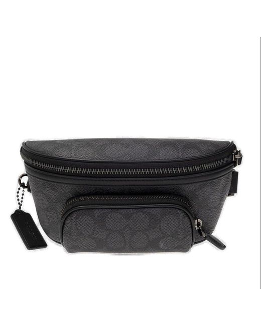 COACH Black Monogram Belt Bag for men