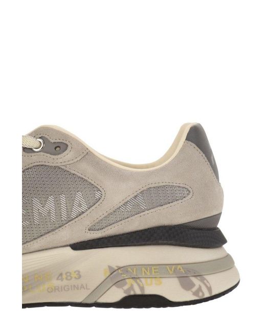 Premiata Gray Moerun Lace-Up Sneakers for men
