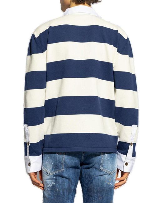 DSquared² Blue Striped Polo Shirt, for men