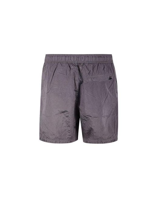 Stone Island Purple Logo Patch Swimming Shorts for men
