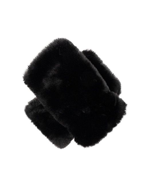 Ugg Black Faux Fur Fingerless Gloves,