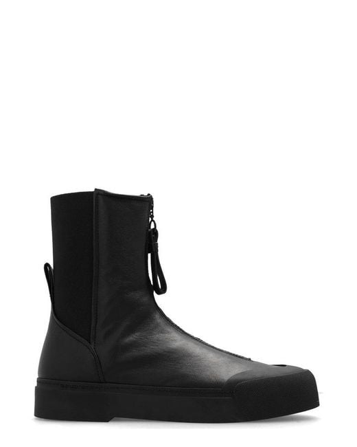 Emporio Armani Black Zip-up Ankle Boots