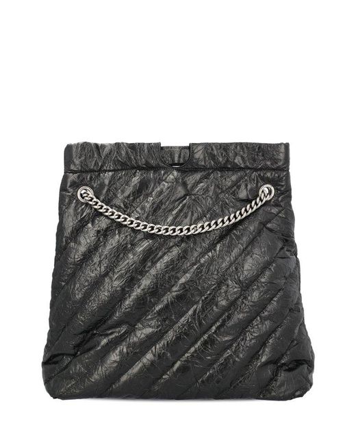 Balenciaga Black Crush Quilted Medium Tote Bag