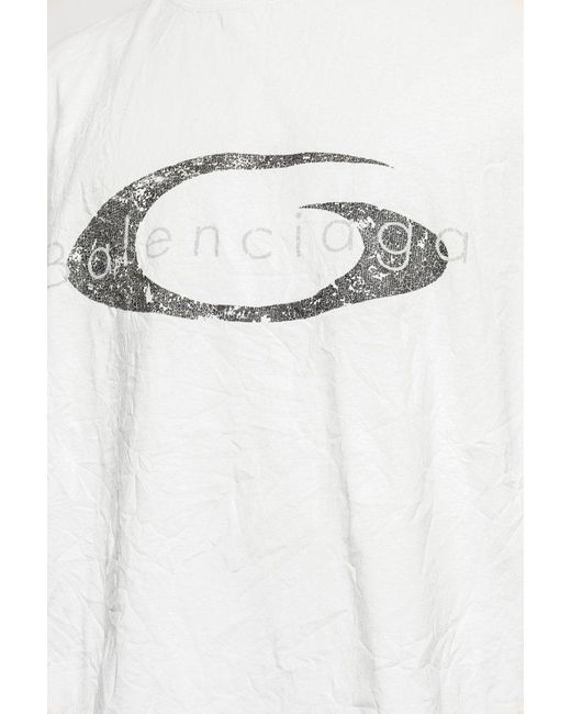 Balenciaga T-Shirt With Crinkle Effect in White for Men | Lyst