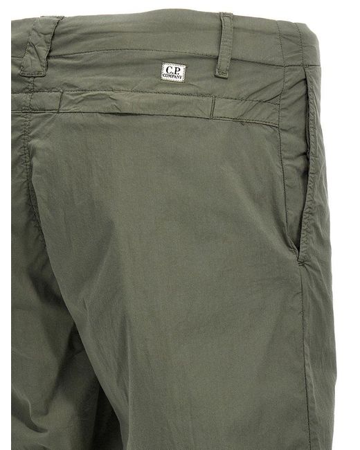 C P Company Green 'Stretch Cargo' Bermuda Shorts for men