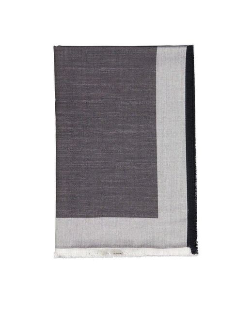 Givenchy Gray Classic Fringed Scarf