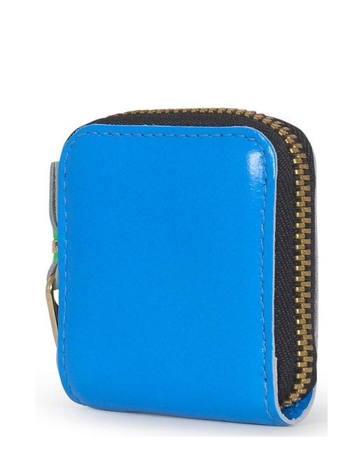 Comme des Garçons Blue Zip Around Small Coin Purse for men