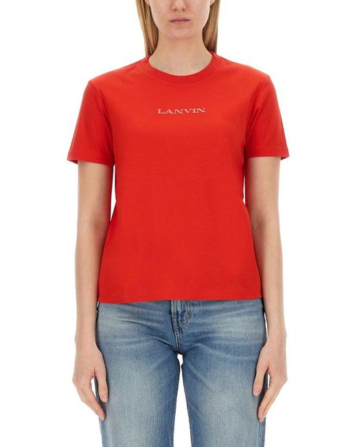 Lanvin Red T-Shirt With Logo