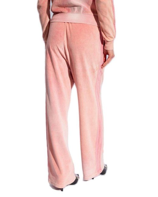 DIESEL Pink 'p-martyn' Velour Trousers,