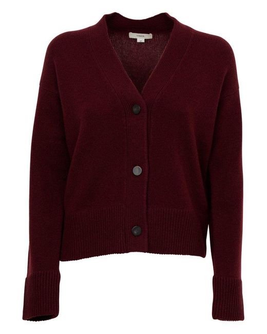 Vince Red Button-up Knitted Cardigan