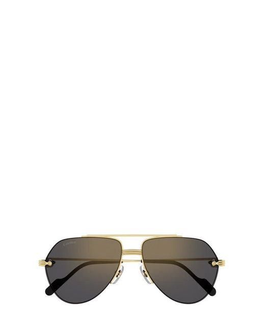 Cartier Metallic Aviator Frame Sunglasses for men