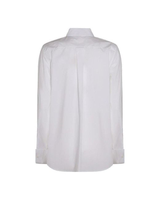 The Row Long Sleeved Buttoned Shirt in White | Lyst